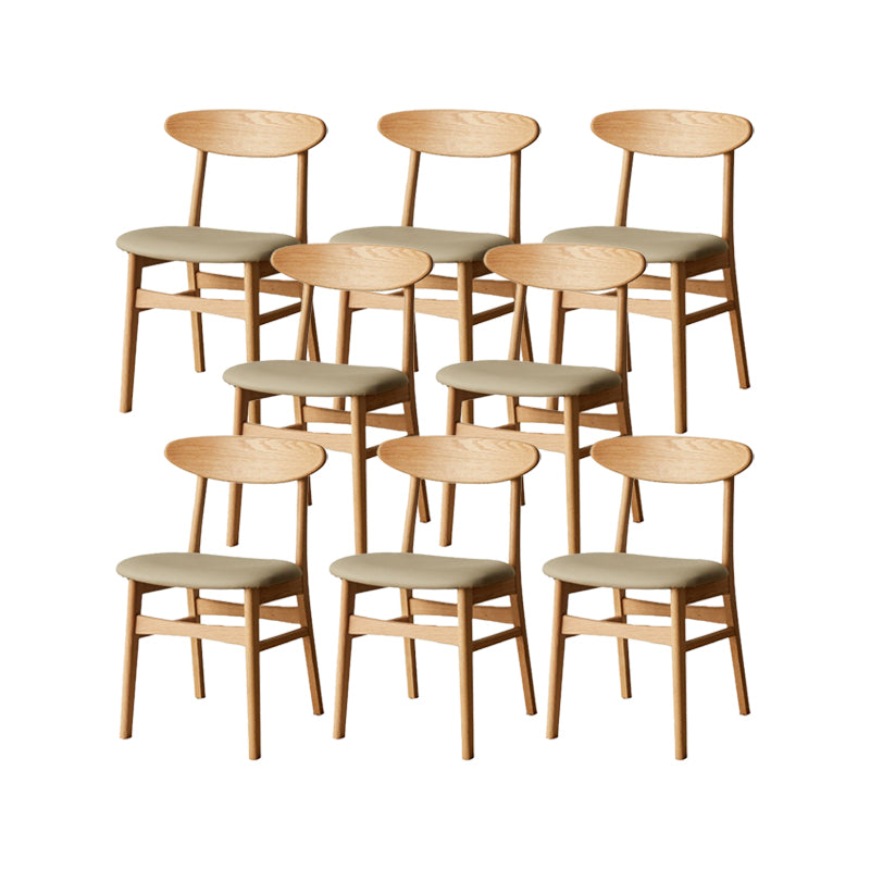 Contemporary Open Side Dining Chair Wooden Upholstered Chair for Dining Room