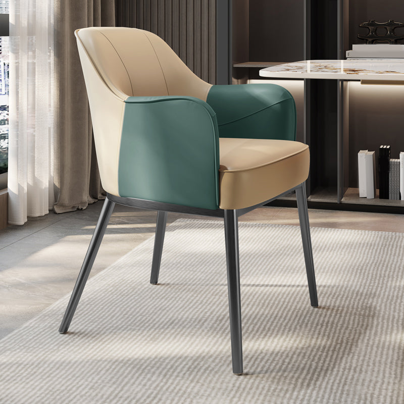 Sedia a braccio in stile industriale sedia da pranzo in vetro per camera da letto