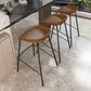 Industrial Black Legs Bar Stools Indoor Faux Leather Counter Chair