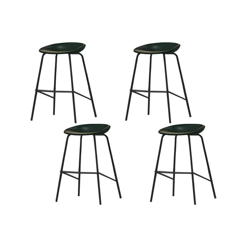 Industrial Black Legs Bar Stools Indoor Faux Leather Counter Chair