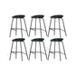 Industrial Black Legs Bar Stools Indoor Faux Leather Counter Chair