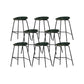 Industrial Black Legs Bar Stools Indoor Faux Leather Counter Chair