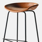 Industrial Black Legs Bar Stools Indoor Faux Leather Counter Chair