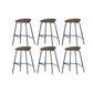 Industrial Black Legs Bar Stools Indoor Faux Leather Counter Chair