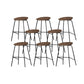 Industrial Black Legs Bar Stools Indoor Faux Leather Counter Chair