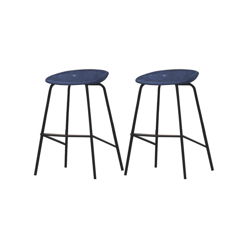 Industrial Black Legs Bar Stools Indoor Faux Leather Counter Chair