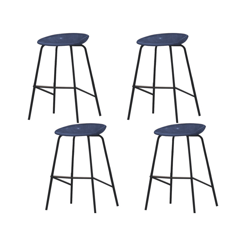 Industrial Black Legs Bar Stools Indoor Faux Leather Counter Chair