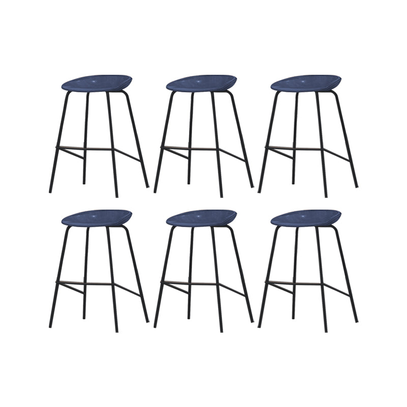 Industrial Black Legs Bar Stools Indoor Faux Leather Counter Chair