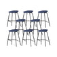 Industrial Black Legs Bar Stools Indoor Faux Leather Counter Chair