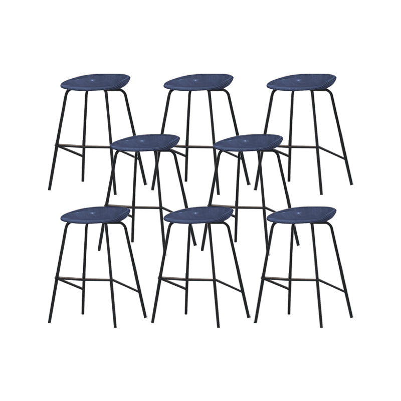 Industrial Black Legs Bar Stools Indoor Faux Leather Counter Chair