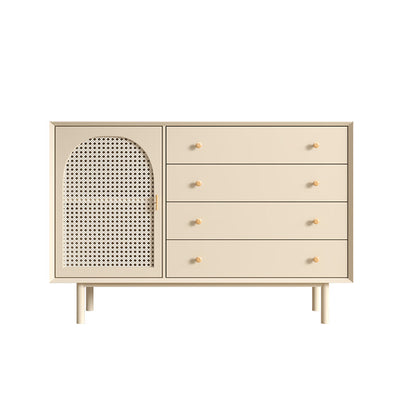 Server moderno del server da pranzo ingegnerizzato in legno con cassetti per la cucina