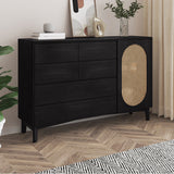 Modern Sideboard Rubberwood Sideboard Cabinet with Doors for Dining Room Clearhalo 'buffet_sideboard' 'Buffets & Sideboards' 'furn' 'furn_buffet_sideboard' 'Furniture' 'Kitchen & Dining Furniture' 7589813