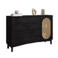 Modern Sideboard Rubberwood Sideboard Cabinet with Doors for Dining Room Black Clearhalo 'buffet_sideboard' 'Buffets & Sideboards' 'furn' 'furn_buffet_sideboard' 'Furniture' 'Kitchen & Dining Furniture' 7589816