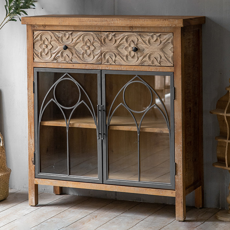 Armoire du buffet en bois massif moderne avec portes pour salle à manger