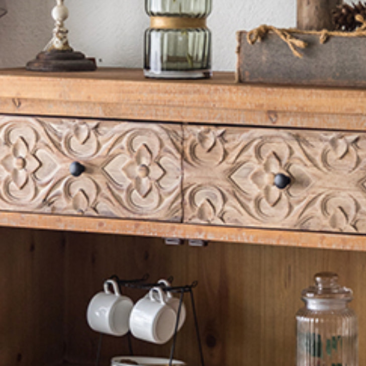 Armoire du buffet en bois massif moderne avec portes pour salle à manger