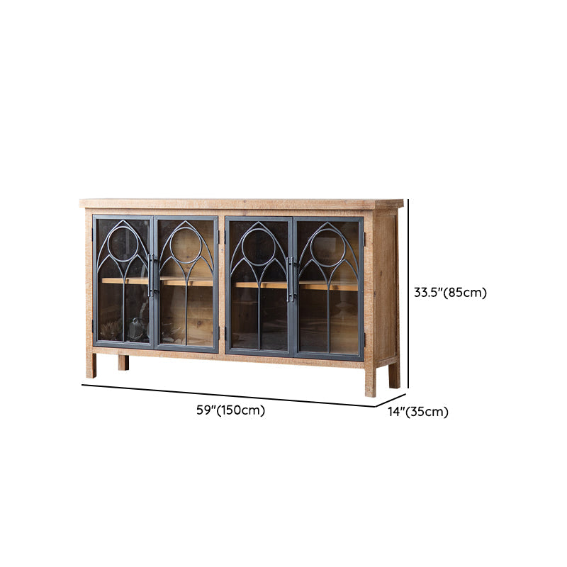 Armoire du buffet en bois massif moderne avec portes pour salle à manger