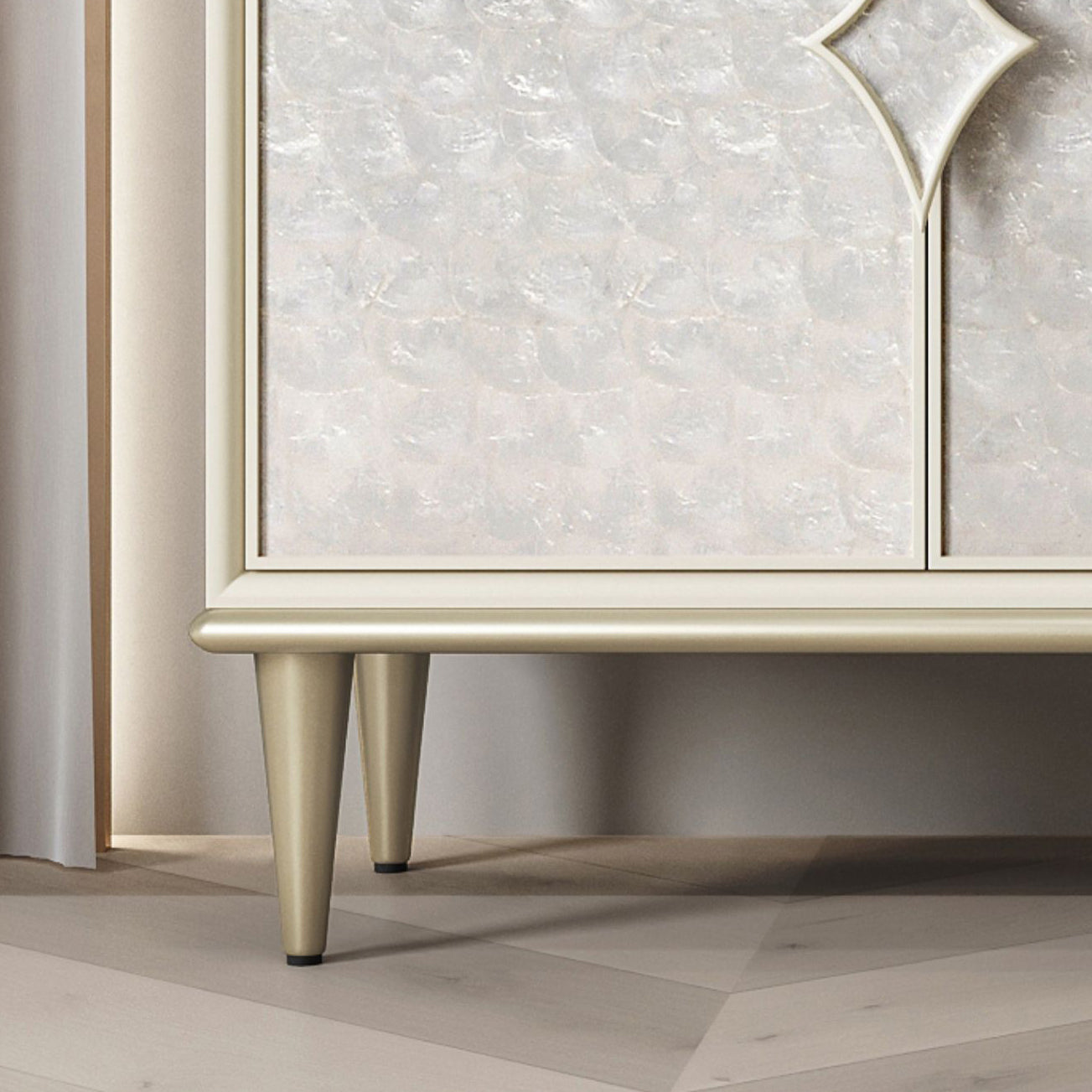 Tavolo a buffet in legno ingegnerizzato a buffet glam con porte per cucina