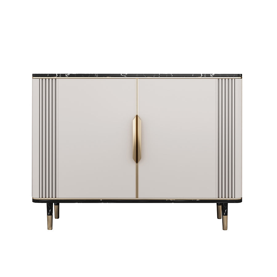 Glam Dining Server Marble Buffet Server with Doors for Living Room Clearhalo 'buffet_sideboard' 'Buffets & Sideboards' 'furn' 'furn_buffet_sideboard' 'Furniture' 'Kitchen & Dining Furniture' 7589943