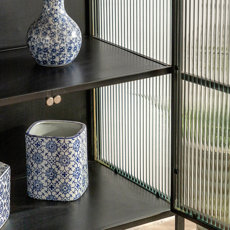 Mobile moderno in metallo porte in vetro mobile a buffet per sala da pranzo