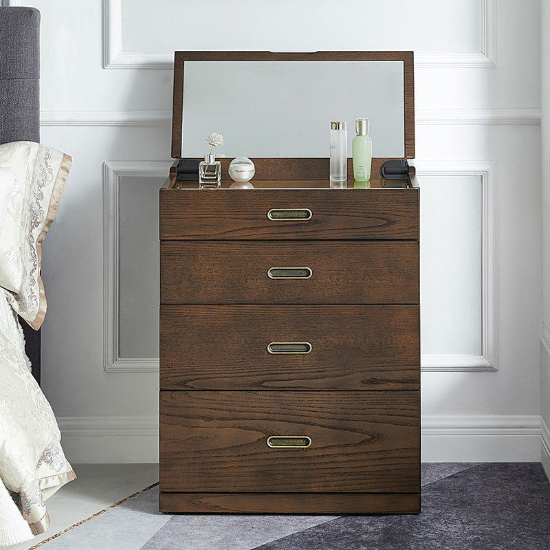 Traditions With Drawer Oak Mirror With Stool Vanity Dressing Table Clearhalo 'Bedroom Furniture' 'furn' 'furn_makeup_vanities' 'Furniture' 'Makeup Vanities' 'makeup_vanities' 7590530