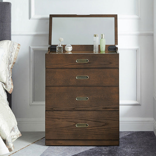 Traditions With Drawer Oak Mirror With Stool Vanity Dressing Table Clearhalo 'Bedroom Furniture' 'furn' 'furn_makeup_vanities' 'Furniture' 'Makeup Vanities' 'makeup_vanities' 7590530