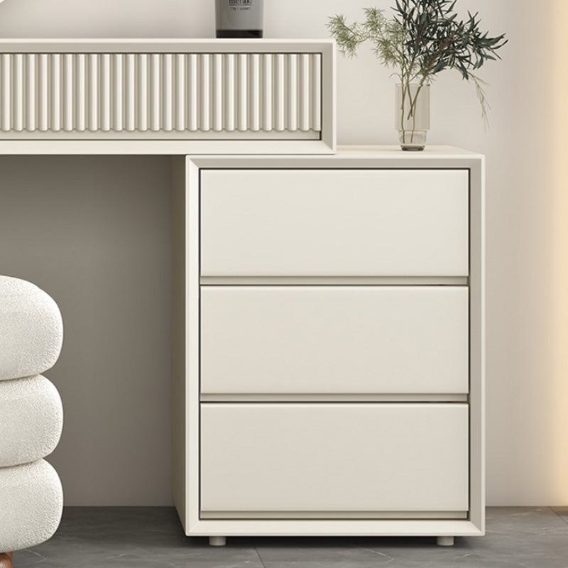 Legno bianco solido contemporaneo con cassetto con il trucco a specchio illuminato