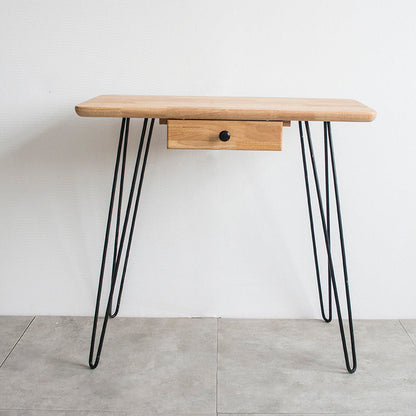 Modern Natural Solid Wood With Drawer Bedroom Makeup Vanity Desk Black Clearhalo 'Bedroom Furniture' 'furn' 'furn_makeup_vanities' 'Furniture' 'Makeup Vanities' 'makeup_vanities' 7590604