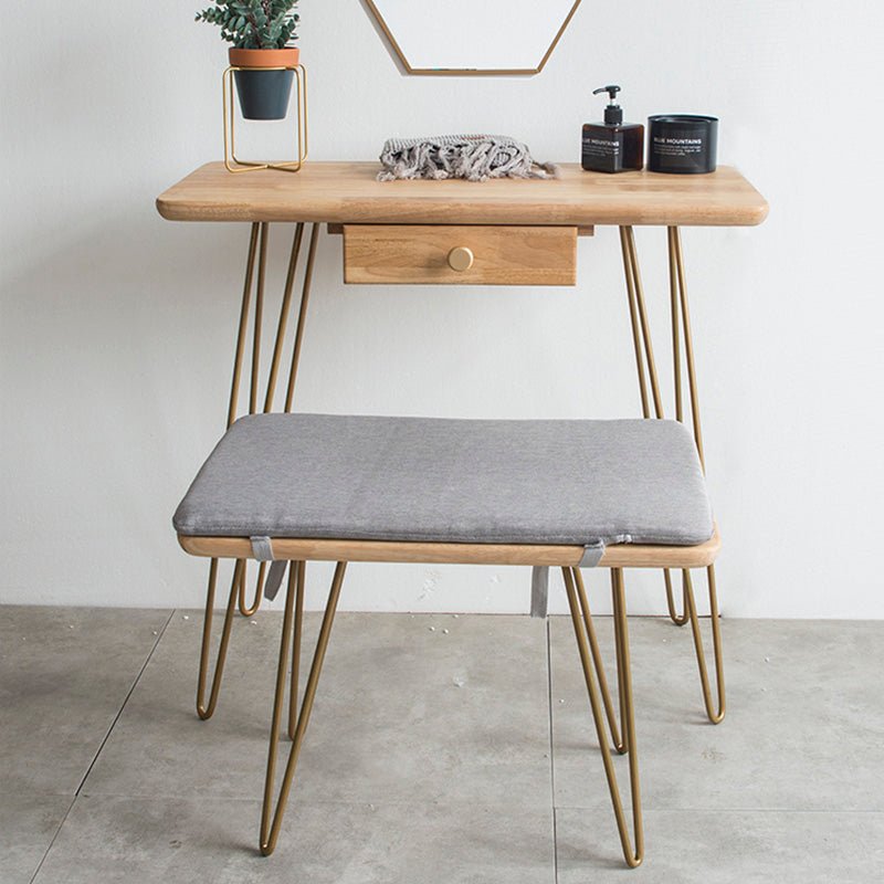 Modern Natural Solid Wood With Drawer Bedroom Makeup Vanity Desk Clearhalo 'Bedroom Furniture' 'furn' 'furn_makeup_vanities' 'Furniture' 'Makeup Vanities' 'makeup_vanities' 7590607