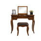 Traditional Standing Espresso Solid Wood 3 Drawer Mirror Bedroom Dressing Table Clearhalo 'Bedroom Furniture' 'furn' 'furn_makeup_vanities' 'Furniture' 'Makeup Vanities' 'makeup_vanities' 7590618