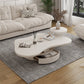 Pedestal Coffee Cocktail Table with Storage Drawers White Wooden