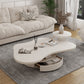 Pedestal Coffee Cocktail Table with Storage Drawers White Wooden