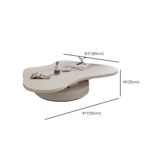Tavolo da cocktail al caffè con cassetti di stoccaggio in legno bianco