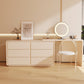 Cream Contemporary Bedroom With Drawer Wooden Lighted Mirror Make-up Vanity