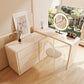 Cream Contemporary Bedroom With Drawer Wooden Lighted Mirror Make-up Vanity
