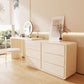 Cream Contemporary Bedroom With Drawer Wooden Lighted Mirror Make-up Vanity