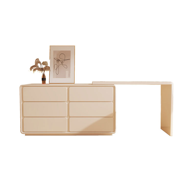 Cream Contemporary Bedroom With Drawer Wooden Lighted Mirror Make-up Vanity