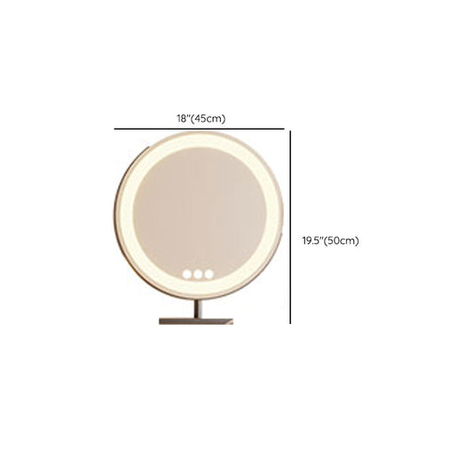 Cream Contemporary Bedroom With Drawer Wooden Lighted Mirror Make-up Vanity