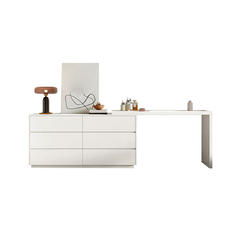 Modern Wooden Standing With Drawer White Bedroom Vanity Dressing Table White Clearhalo 'Bedroom Furniture' 'furn' 'furn_makeup_vanities' 'Furniture' 'Makeup Vanities' 'makeup_vanities' 7590702
