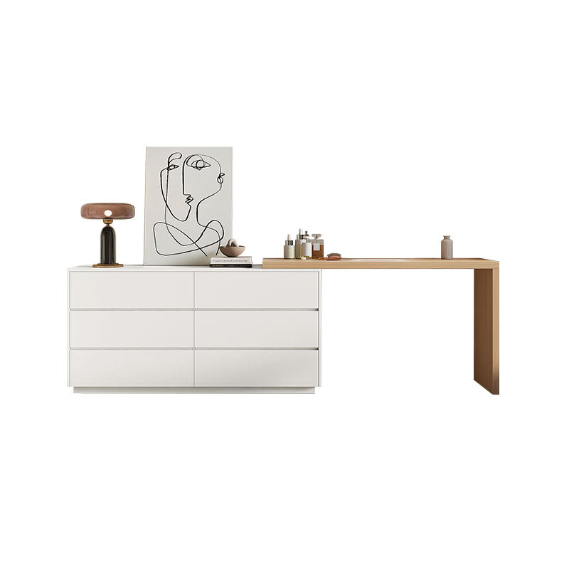 Modern Wooden Standing With Drawer White Bedroom Vanity Dressing Table Natural Clearhalo 'Bedroom Furniture' 'furn' 'furn_makeup_vanities' 'Furniture' 'Makeup Vanities' 'makeup_vanities' 7590706