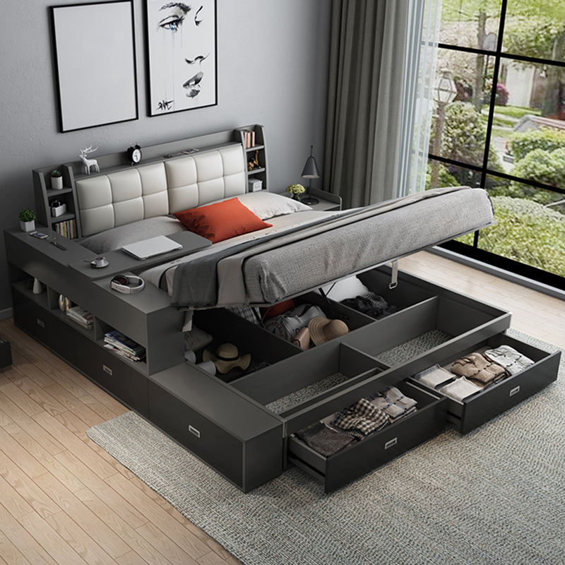Testa tampone imbottita letto standard con legno grigio di conservazione 38,58 "di altezza