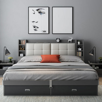 Testa tampone imbottita letto standard con legno grigio di conservazione 38,58 "di altezza