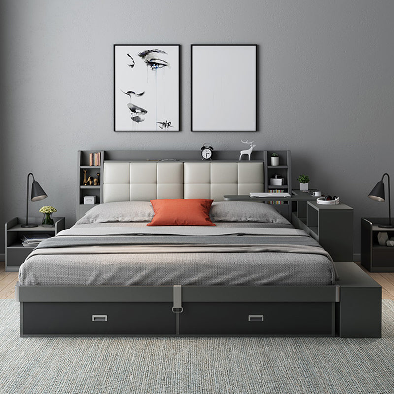 Testa tampone imbottita letto standard con legno grigio di conservazione 38,58 "di altezza