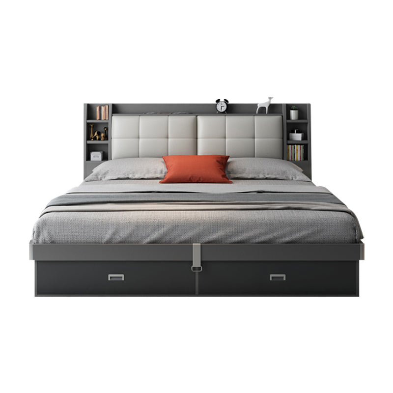 Testa tampone imbottita letto standard con legno grigio di conservazione 38,58 "di altezza