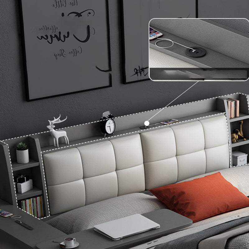 Testa tampone imbottita letto standard con legno grigio di conservazione 38,58 "di altezza