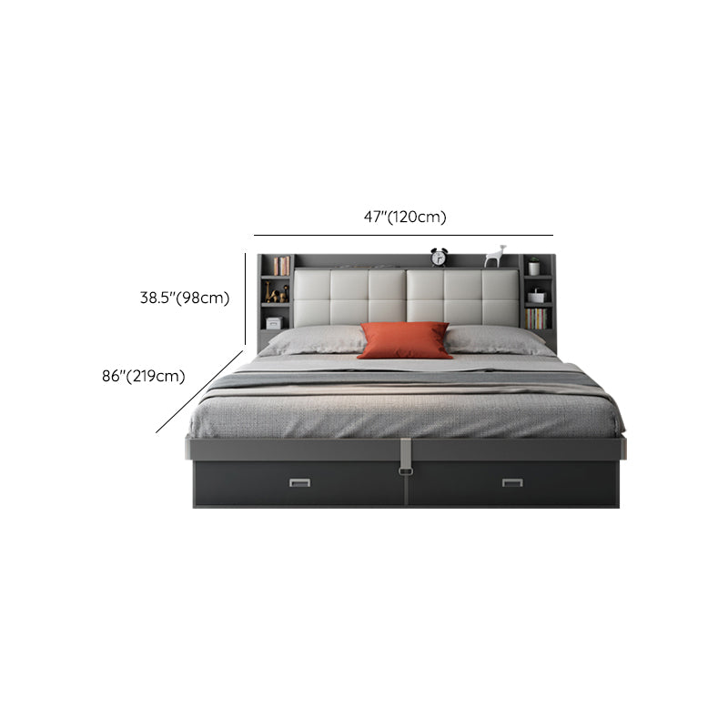 Testa tampone imbottita letto standard con legno grigio di conservazione 38,58 "di altezza