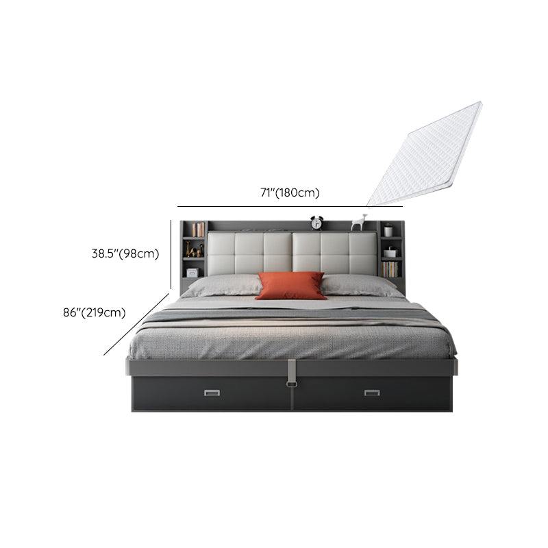 Testa tampone imbottita letto standard con legno grigio di conservazione 38,58 "di altezza