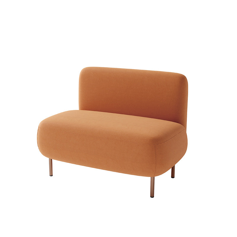 Contemporary Sofa Living Room Faux Leather Sofa with Gold Metal Base