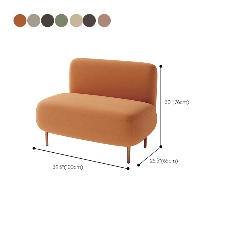 Contemporary Sofa Living Room Faux Leather Sofa with Gold Metal Base