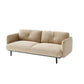 Faux Leather Standard Sofa Square Arm Sofa withTufted Back in Solid Wood Cream Gray Clearhalo 'furn' 'furn_sofas' 'Furniture' 'Living Room Furniture' 'Sofa' 'sofas' 7590781