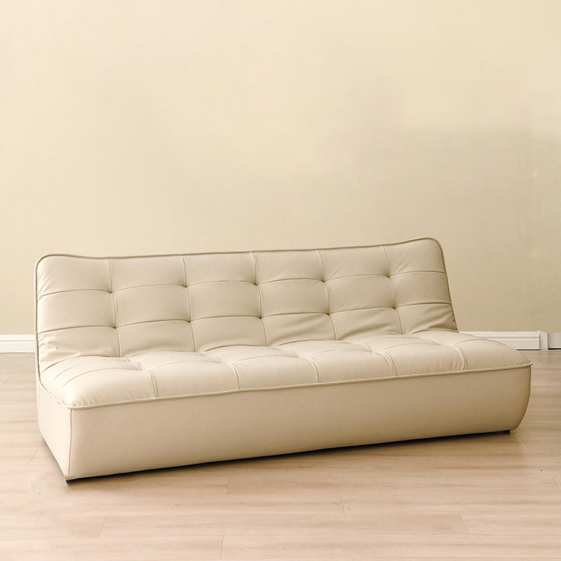 Armless Faux Leather Sofa Mid Century Modern Tufted Back Sofa Clearhalo 'furn' 'furn_sofas' 'Furniture' 'Living Room Furniture' 'Sofa' 'sofas' 7590812